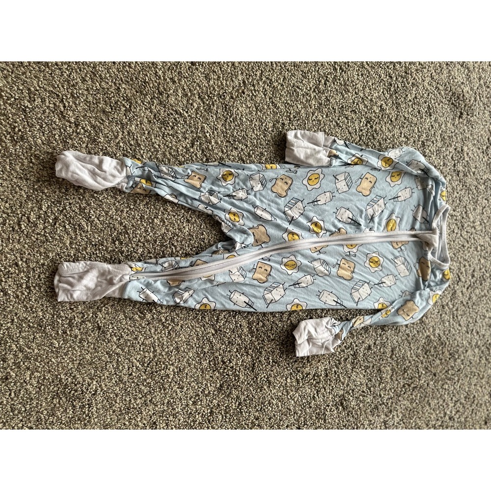 Little Sleepies Rise and Shine Breakfast Bamboo Zippy Sleeper 3-6 Months Blue